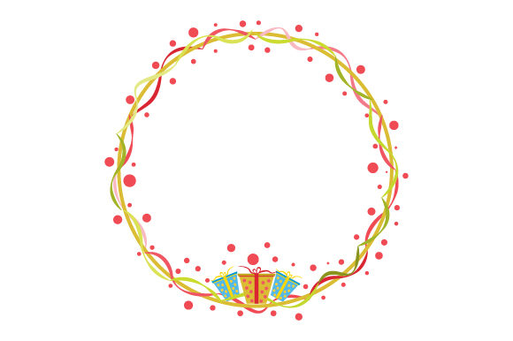 Christmas Circle Frame for Crafts and Digital Products