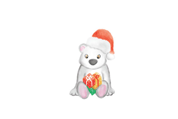 Christmassy Watercolor Polar Bear Design Review