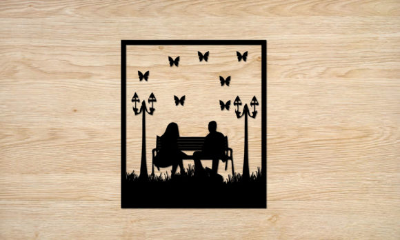 Cute Couple Wall Paper Cut Art Print: Graphics & Crafts Review