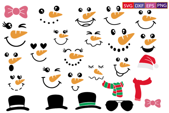 Cute Snowman SVG Graphics for Holiday Crafts