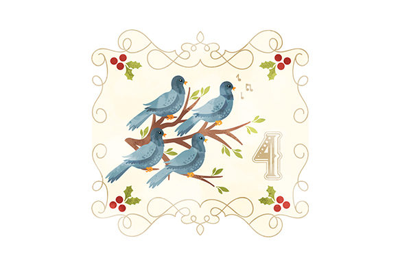 Four Calling Birds: Christmas Crafts Design Asset