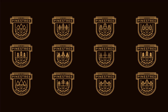 Pine Tree Line Art Graphics & Logos Review