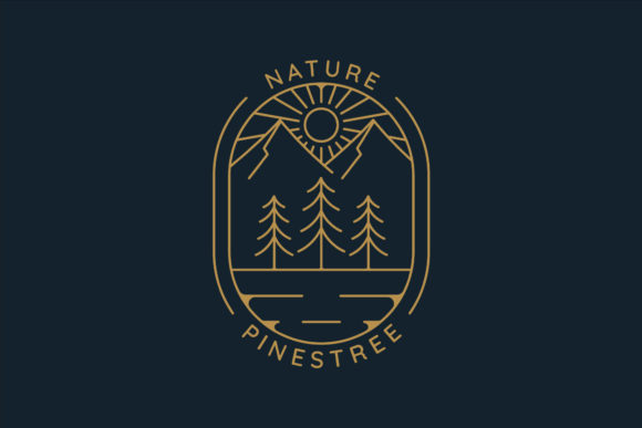 Pines Tree Logo Line Art: Graphics & Logos Review