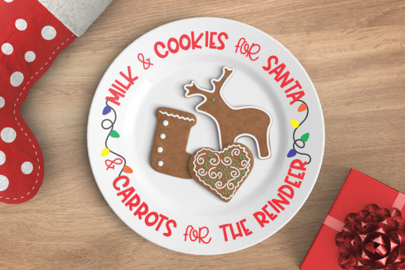 Santa Cookie Plate Graphics for Holiday Crafts