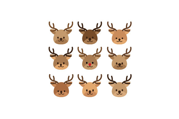 Santa's Reindeers for Christmas Crafts & Branding