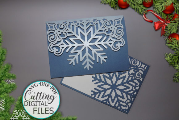 Snowflake Trifold Wedding Invitation Laser Cutting Asset