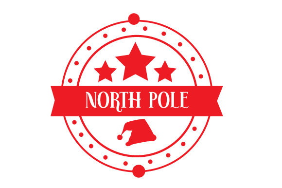 Vintage North Pole Stamp for Christmas Crafts